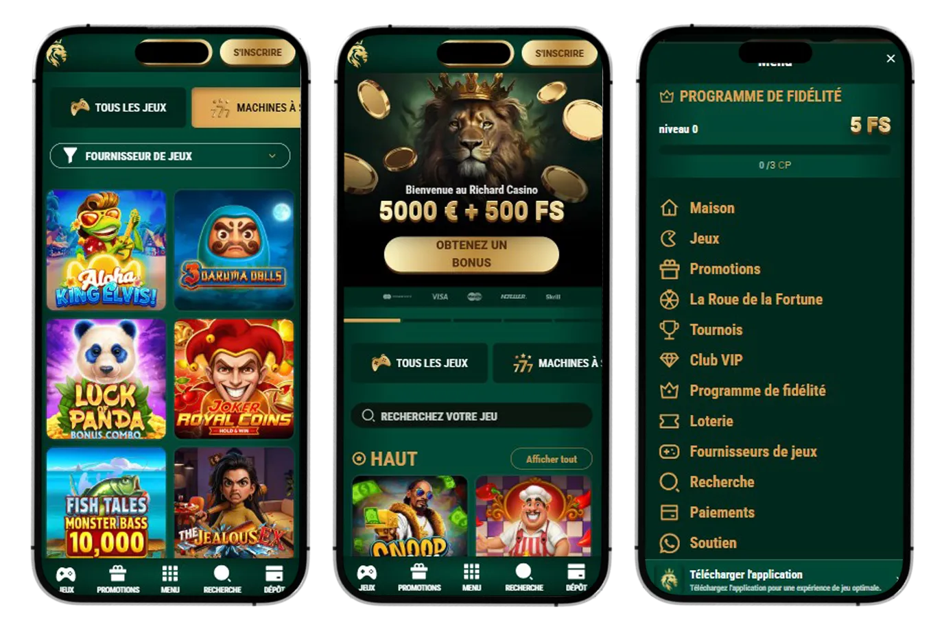 Richard Casino sur mobile